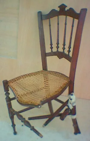 Repair a wooden leg of a piece of furniture