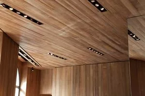 wood beads vertical lining false ceiling