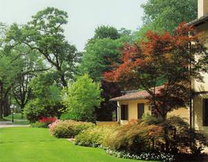 manicured garden villa