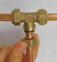 joint three-way brass