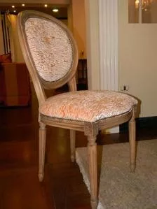 patinated wood chair