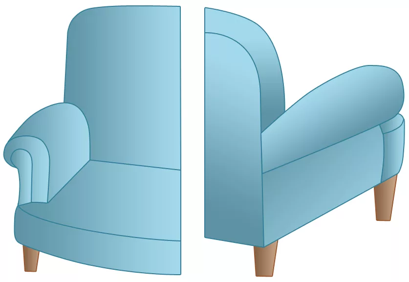 Armrests covered wood