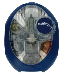 The bulbs of the car headlights