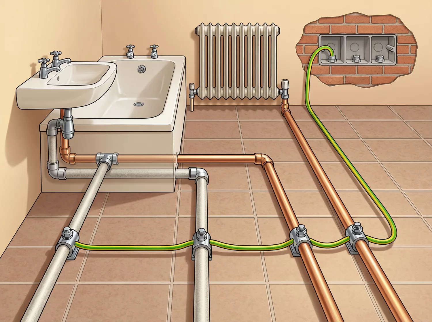 equipotential bonding earthing connection