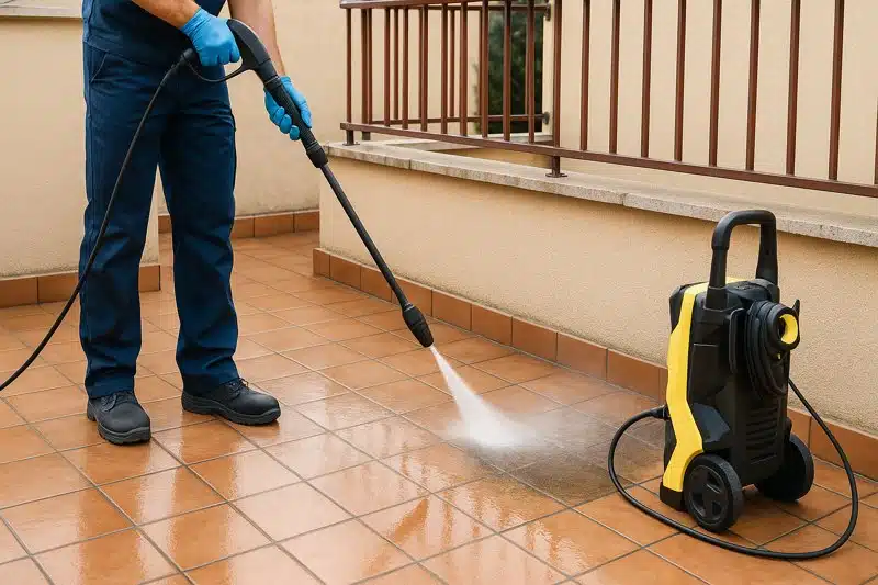 Cleaning of balconies and terraces