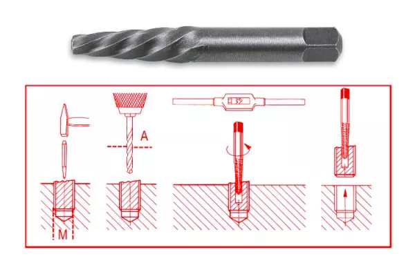 Unscrewing a broken bolt